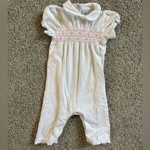 Gap Baby Girl Smocked White Pants Romper: 3-6 months